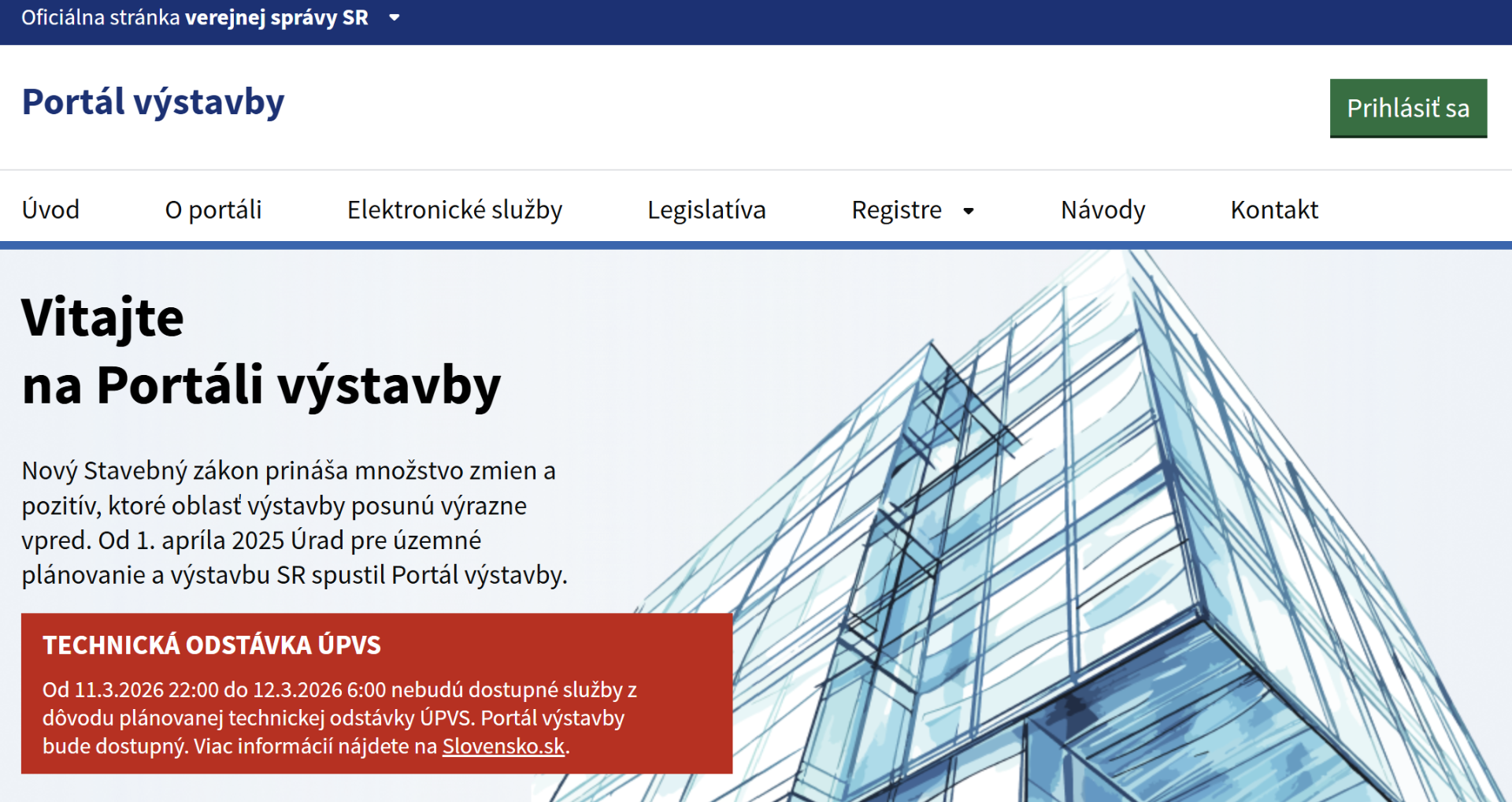 Portál výstavby Slovenskej Republiky - ilustračný obrázok